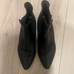 Black Saint Laurent Leather Ankle Boots